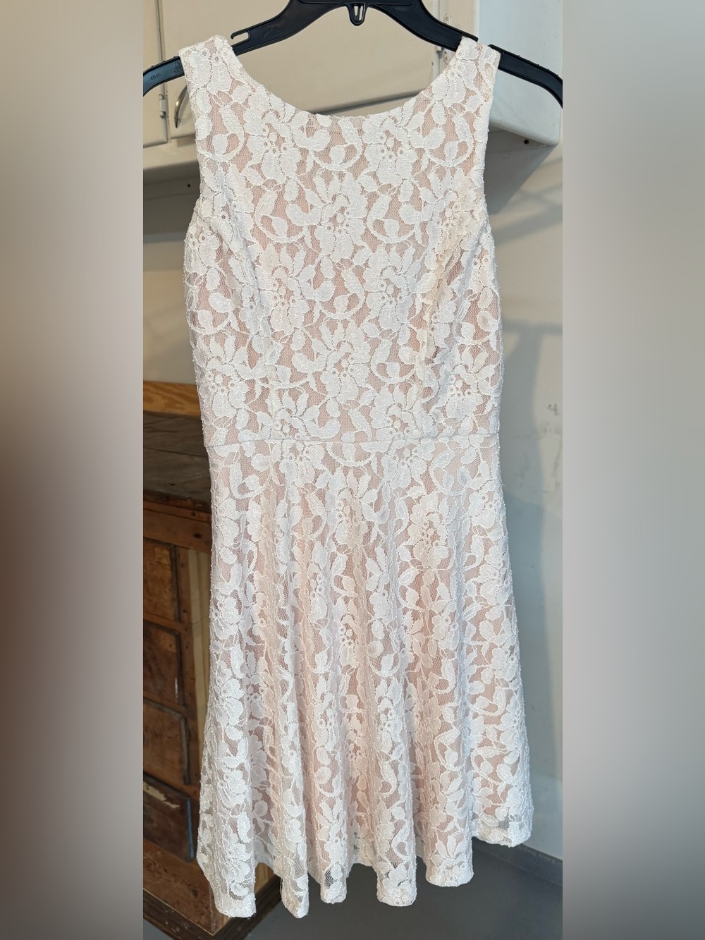 Blush Ivory Floral Lace Midi Dress